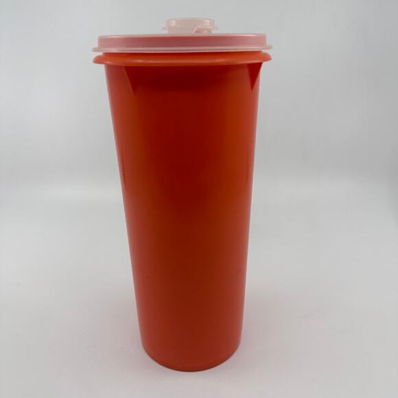 Vintage Tupperware Juice Container w/Lid Flip Up Orange/White Tumbler Pitcher - Picture 4 of 6